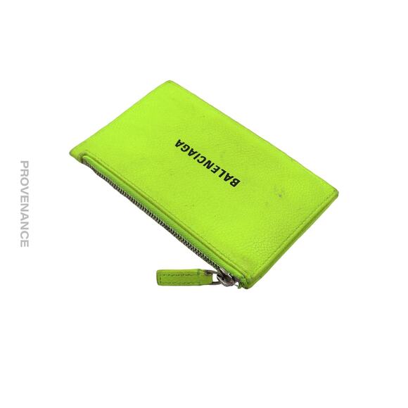 🔴 Balenciaga Logo Fragment Zip Card Wallet - Neon - Picture 4 of 10